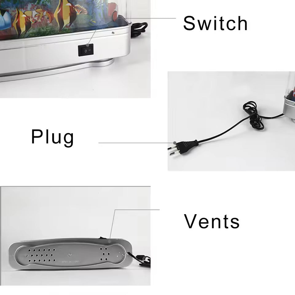LED Dynamic Artificial Fish Tank Light with Mowing Fish, Decorative Lamp for Home Decoration